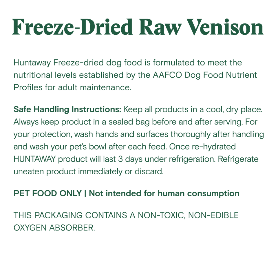 Huntaway Freeze-Dried Raw Venison