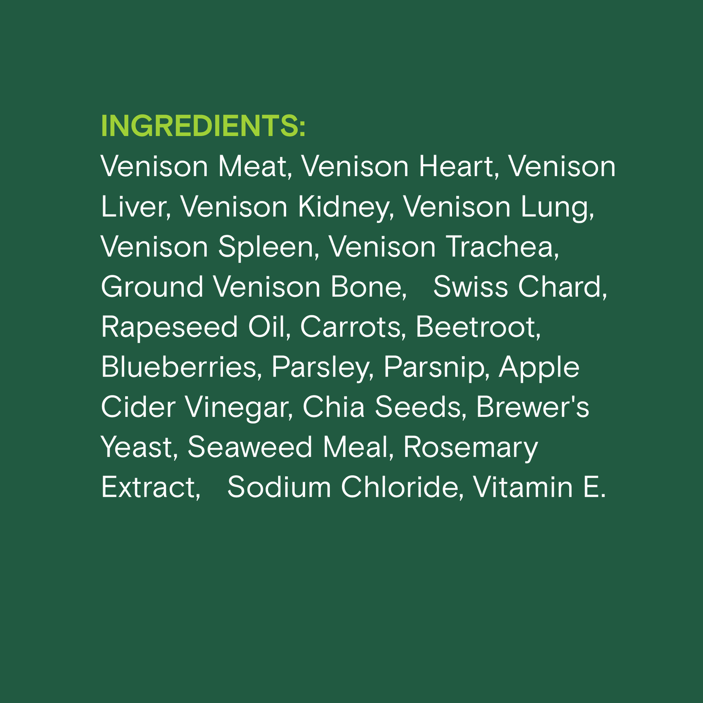 Wild Raw Venison